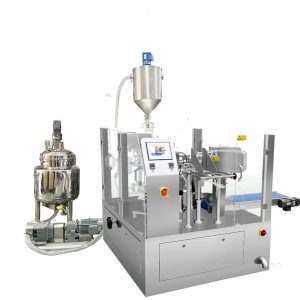 Kemasan segel isi kantong otomatis dengan pengisi pistion untuk cairan & pasta
