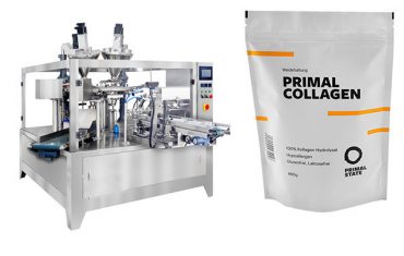 Mesin pengemas bubuk otomatis untuk tas doy dengan ritsleting